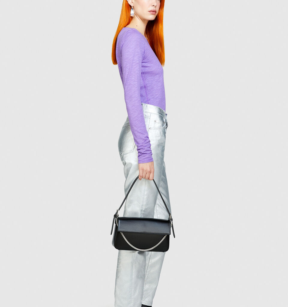 Solid color t-shirt - women's long sleeve t-shirts - Lilac | Sisley image number 2